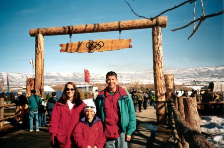 Kris, Jolene and Jamie at the entrance to Soldier Hollow
